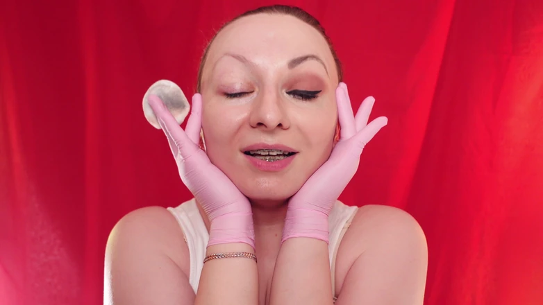 Arya Grander: ASMR - Face Fetish, Removing Make-up and Medical Gloves Video - Arya...