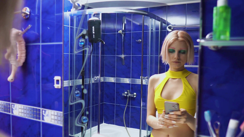 Vasya Sylvia: 샤워 중 정액 - 보지 클로즈업 - 바이브레이터