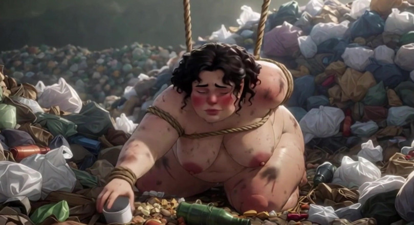 YOUR BEST FANTASY: 음식 먹는 쓰레기에 묶인 더러운 SSBBW - 더러운 먹이주기 세션