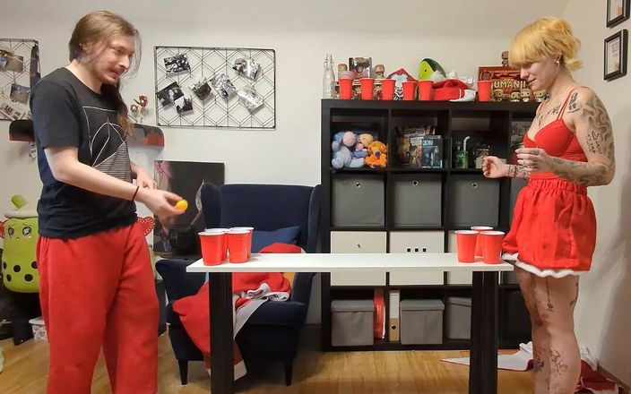 Lost Bets Games: A Naughty Couple Is Playing a Game of Strip Pong