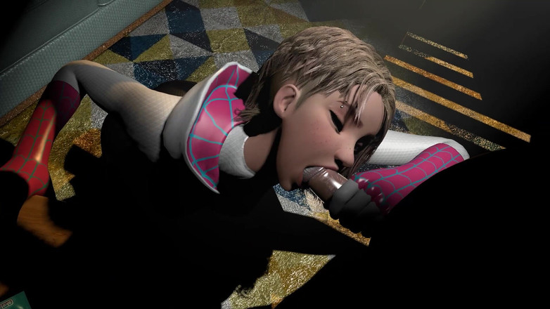 Wraith ward: Araña Gwen chupando polla