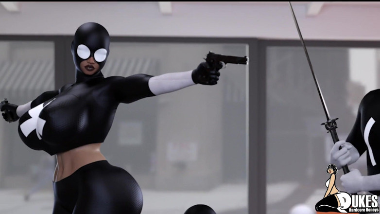 Dukes Hardcore Honeys: Superheroine dikongkek raksasa batang besar