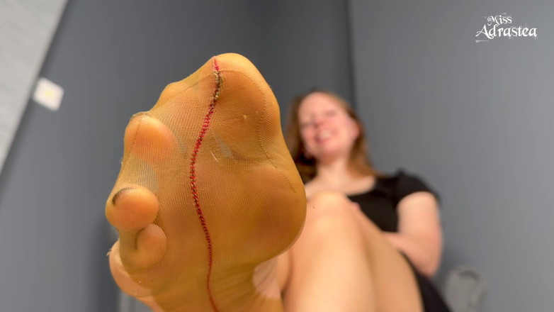 Miss Adrastea: Sniff My Soles and Cum Like a Real Slut! - Pantyhose...