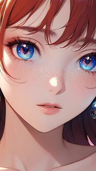 Voidgazer: uma jovem bonita com sardas cósmicas cintilantes