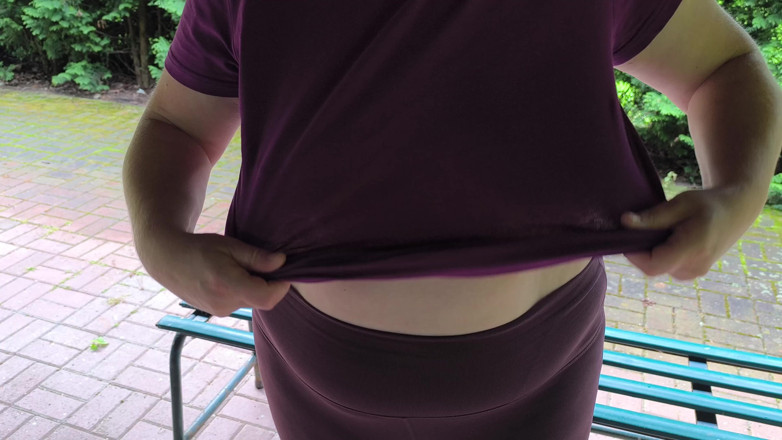 Bouncy Tits Action: Pussy Slapping on Picnic Table