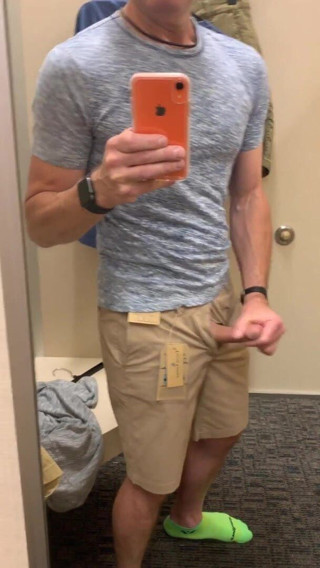 TJenner: Wanking in the Clothing Store Fitting Room