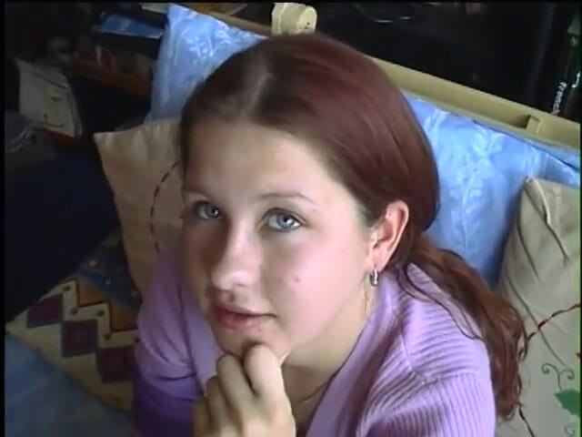 Old Good Porn: Young brunette strips and gives hard cock a hungry blowjob
