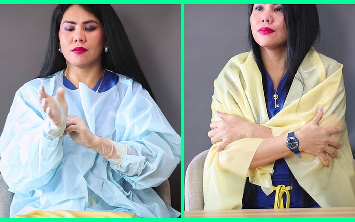 DominaFireOfficial: 의료 및 라텍스 장갑 페티쉬 Asmr