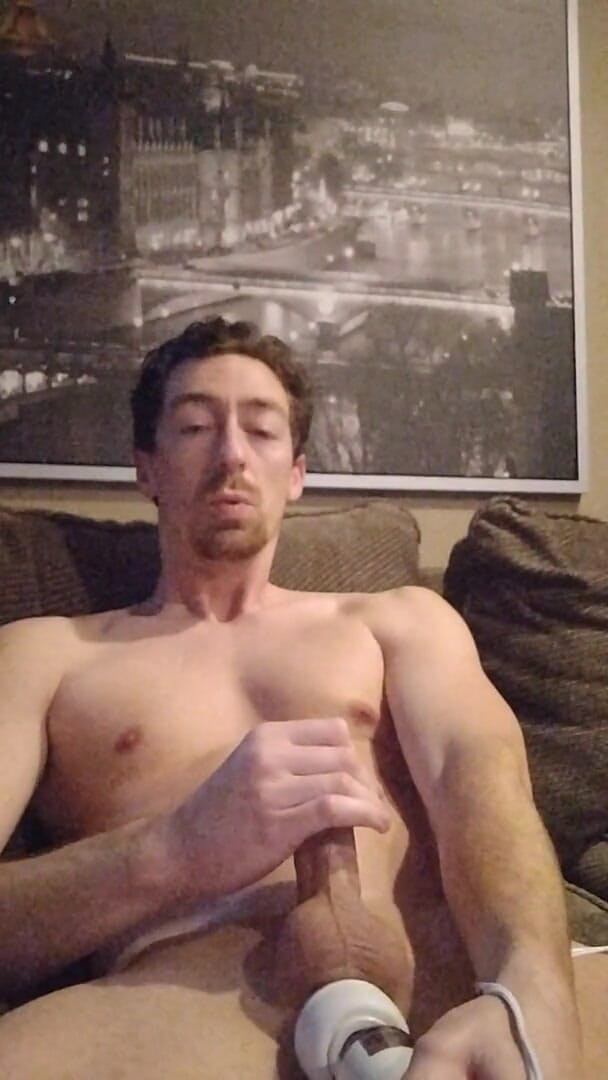 Big Daddy Dommmm: First time using Hitachi wand on my dick on camera