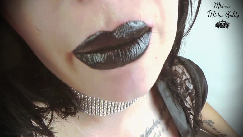 Goddess Misha Goldy: Black lips tease JOI