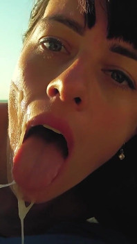 Amazing Blowjob on the Beach - Lots of Cum All Over My Face