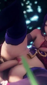 Aether Fucks Raiden Shogun in the Forest Leg up Genshin Impact Sex Spread Legs Japanese 60 Fps