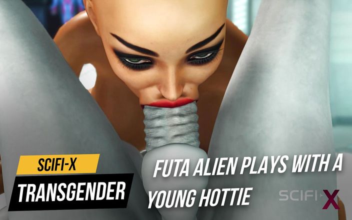 SciFi-X transgender: Super alien sex in the sci-fi lab. Futa alien plays...