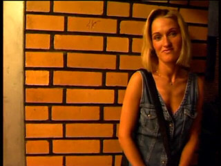 Lucky Cooch: Gorgeous blonde girl being interviewed