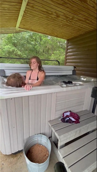 Cabin Outdoor Dirty Blonde Petite First Time Hot Tub Sex Full Tape