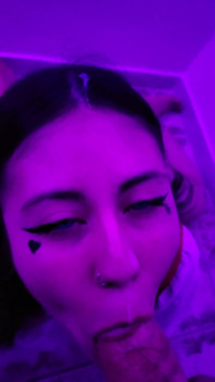 Latina Receiving Semen in Her Rich Little Mouth