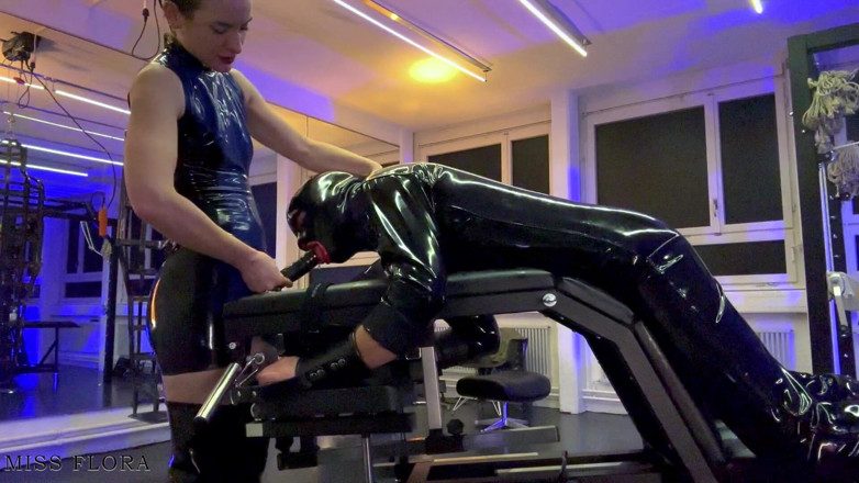 Miss Flora: Latex Bondage and Strapon Session