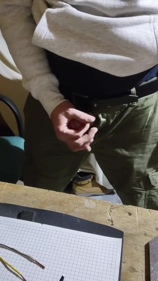 Incredible Dick: Jerking in the workshop until cum