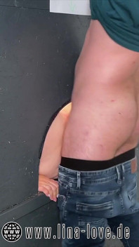Mega Squirt in the Gloryhole! Fucked by the Stranger to the Creampie!