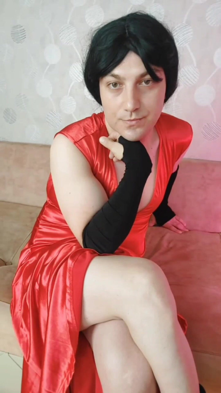 Kitty_Cross: Red Dressed White Feminine Sissy
