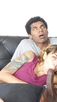 Cowgirl on BBC with prolapse and cum - Interracial 0% Pussy