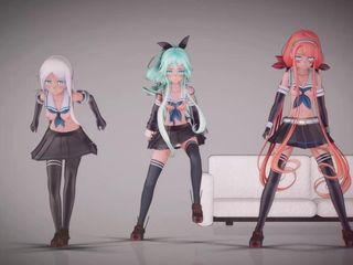 Mmd anime girls: Mmd R-18 Anime Girls Sexy Dancing Clip 371