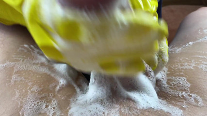 Cherryonthecake231: Housewife washed my cock until I cum