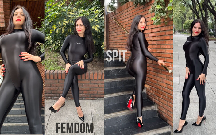 Princess Monica: Goddess Worship in Nylon Catsuit, Humiliation, Spit Fetish