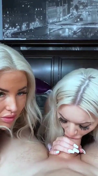 Exchange Students Lana Rose and Little Louise Share a Huge Cock!