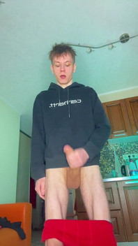 Watch This Young Student Shoot a Thick Load of Cum