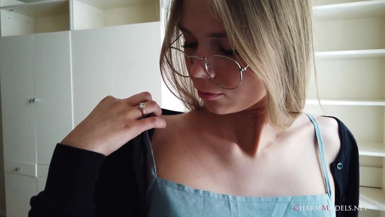 CharmModels: Sexy Blonde Secretary Luise with a Prominent Cleavage Video