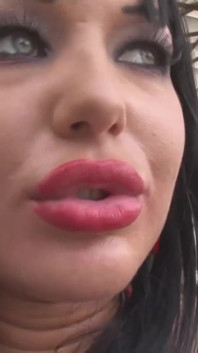 Blonde and brunette babes suck and fuck dude's big cock outdoors