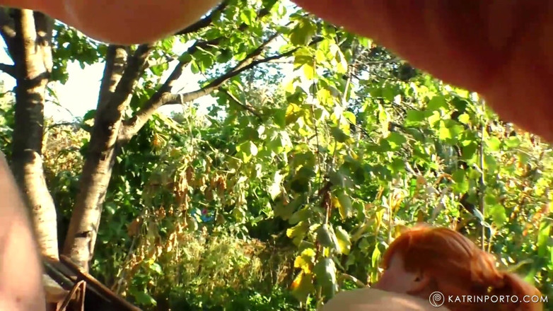 Katrin Porto: BBWife`s garden fucking