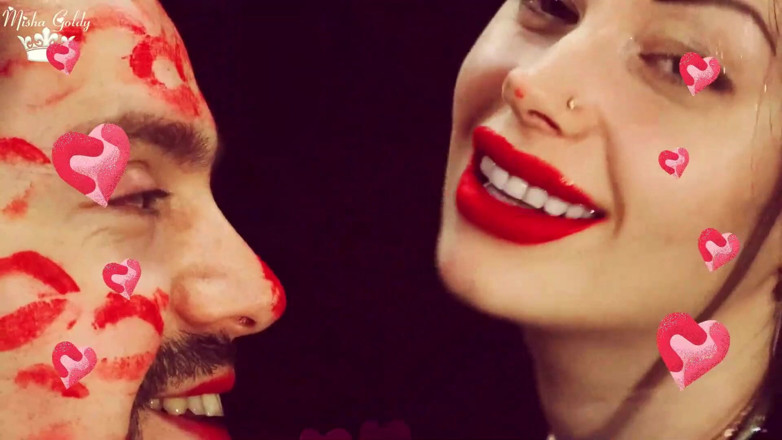 Goddess Misha Goldy: Valentines face and body kissing compilation!