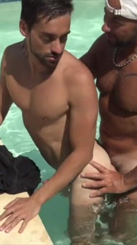 The twink Ric fucked raw by Jess Royan in the swimming pool