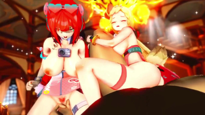 NSFWOtaku: Zenless Zone Zero - FFM Yuzuha and Alice Swap Cock and...