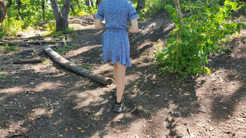 MissPopa: A Naked Wife in the Woods Shows off Her Pussy...