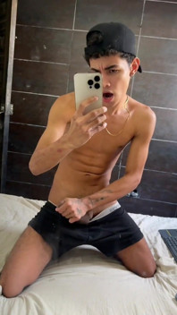 Touching My Big Young Latino Boy Cock