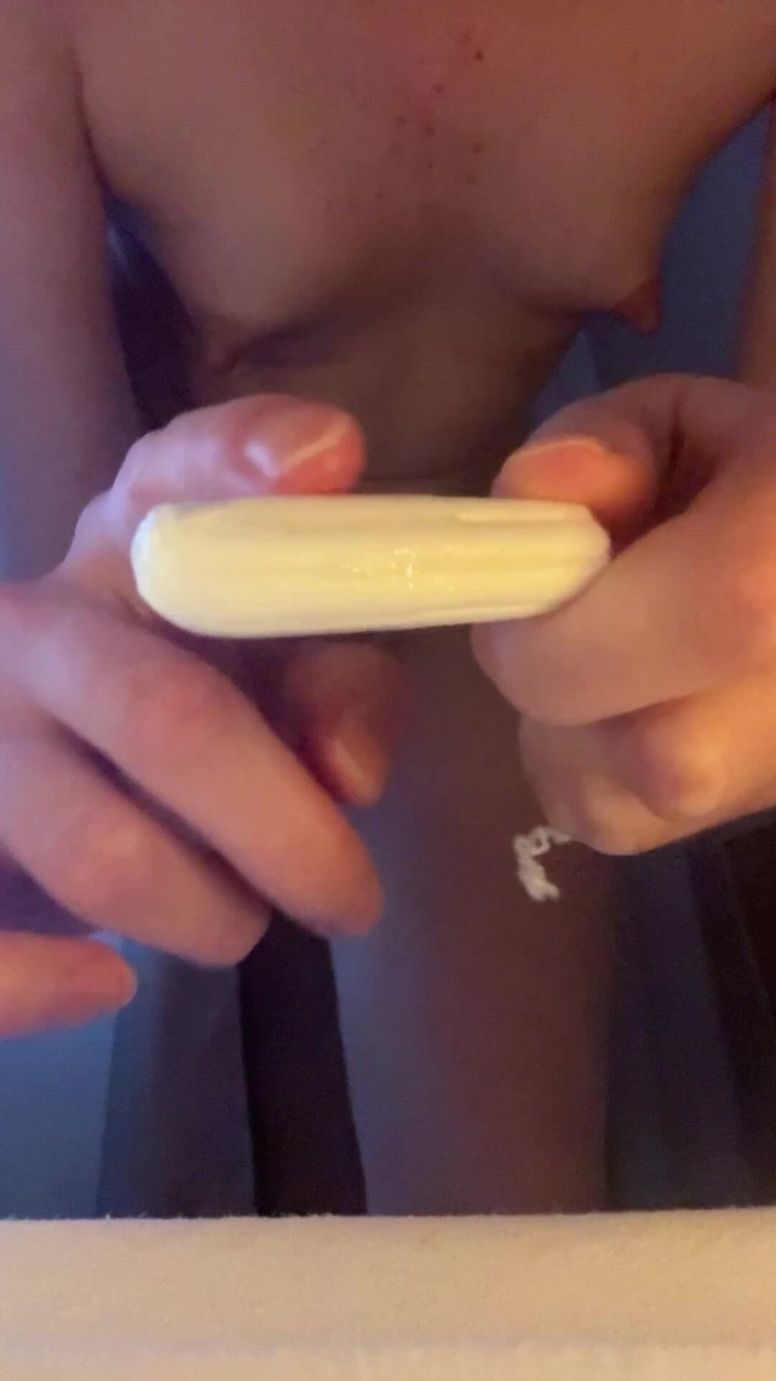 JuliaVeil: Tampon Insertion Close up - Russian Girl Stuffs Her Pussy with...