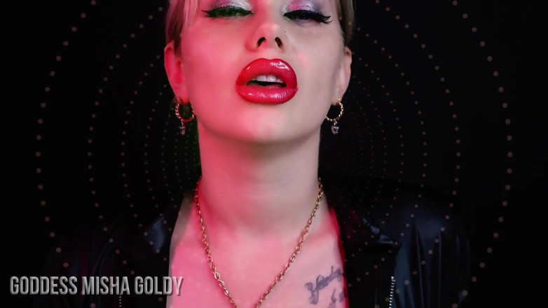 Goddess Misha Goldy: Kdo to ovládá: Vy nebo Moje červené rty?
