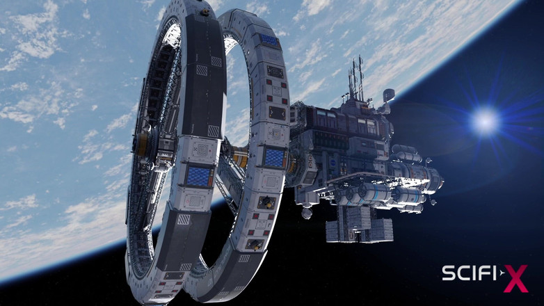 SciFi-X: Nexus 3 Orbit Meta. Animasi Seks Stesen Angkasa 3D Dengan Berambut Berambut...