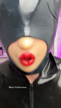 Kinky Catwoman Transformation with My New Silicone Hood and Gloves