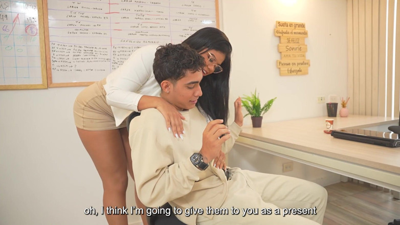 JuanBustosTV: Squirter Slut My Boss with Huge Tits Asks Me to...