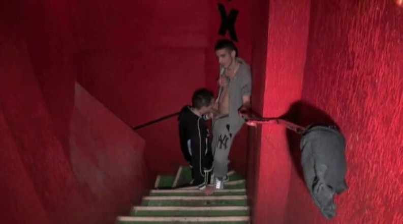Sneaker gay: Twink fucked by straight Arab in jogging