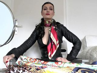 Lady Victoria Valente: Trying on New Satin Neck Scarves - and You&#039;re on Jerk-off...