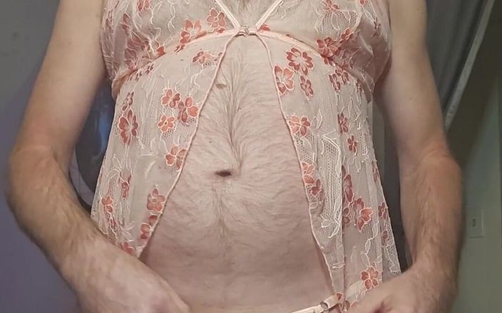Fantasies in Lingerie: A Nice Cum Shot While Wearing My Lacey Peach Baby...