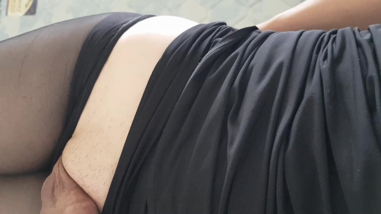 Dani Leg: Dani in collant neri con grande sborra