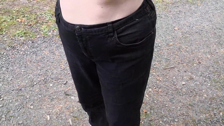 Bouncy Tits Action: Punishment Walk - Stuffing Her Bra and Panties in the Woods