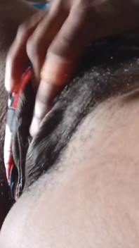 Fingering My Pink Hairy Pussy Rubbing My Pierced Clit