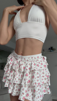 Feeling Flirty in This Frilly Mini Skirt